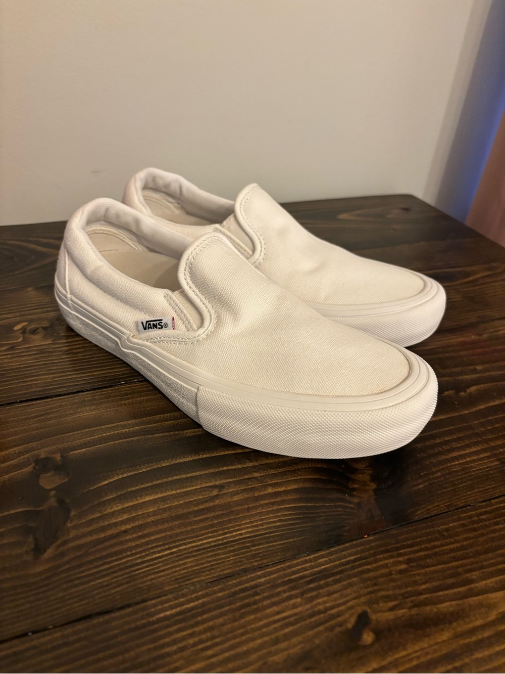 Vans Slip-On Canvas Sneakers in White